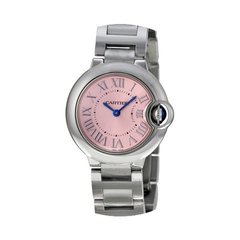 Cartier Ballon Bleu Pink Dial Stainless ...