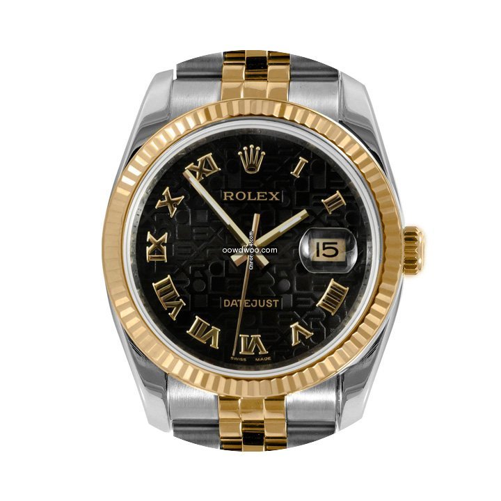 Rolex Mens 18k/SS 116233 Datejust - Blac...