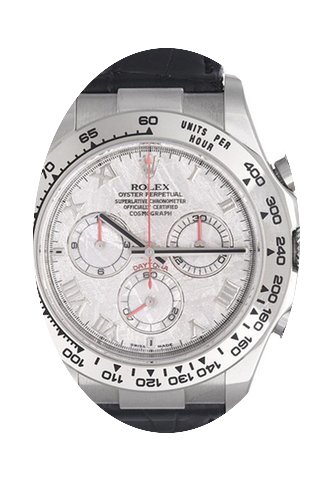 Rolex Daytona White Gold Watch With Mete...