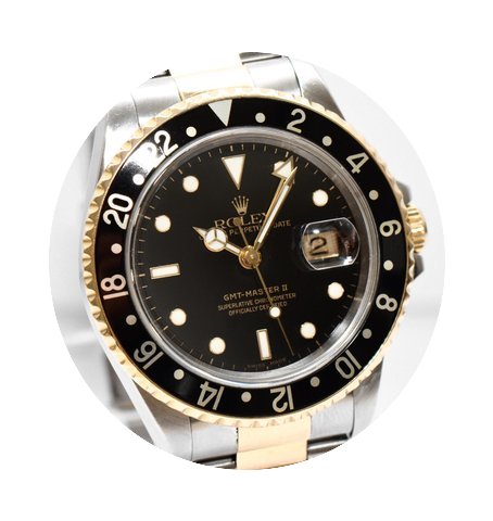 Rolex GMT Master II Stahl Gold 16713 Pap...