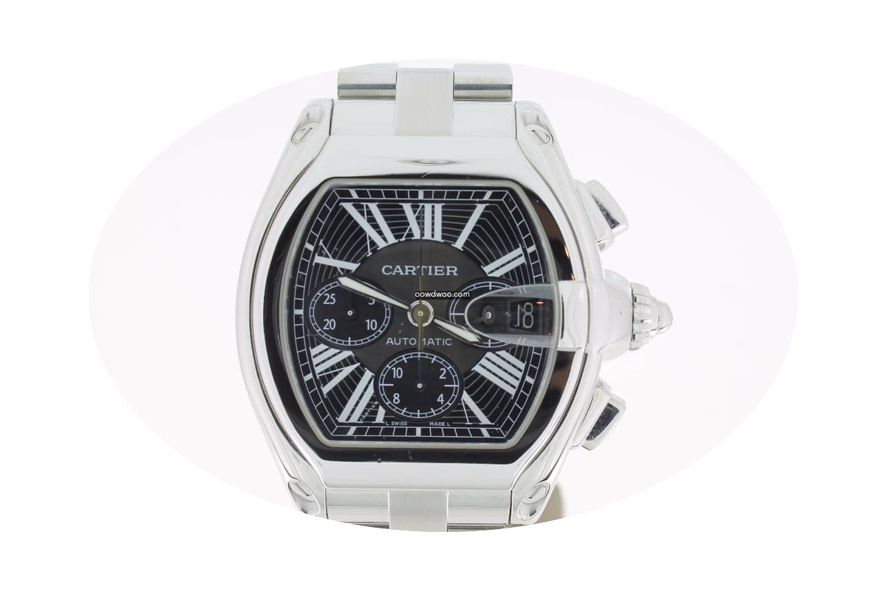 Cartier Roadster XL Steel Chrono BlackDi...
