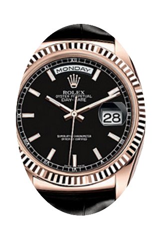 Rolex Day-Date 36 118135-BLKSL Black Ind...