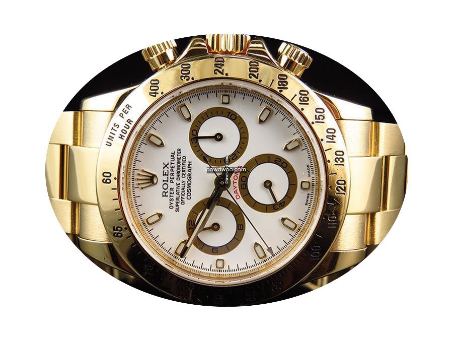 Rolex 18K Yellow Gold Daytona 40mm White...