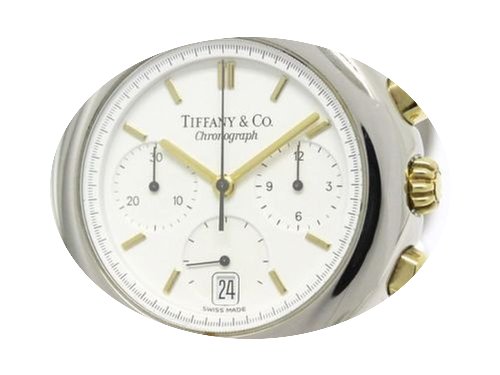 Tiffany Tesoro Chronograph 18k Gold Stee...