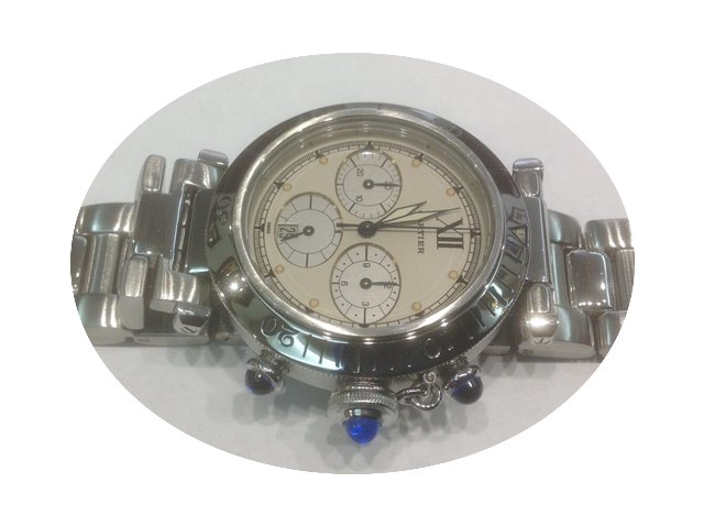 Cartier Pasha chronograph QZ stainless s...