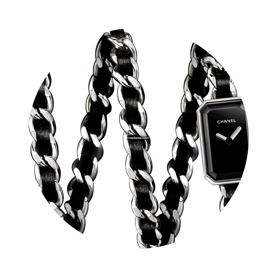 Chanel Premiére Triple-Wrap Black Leath...