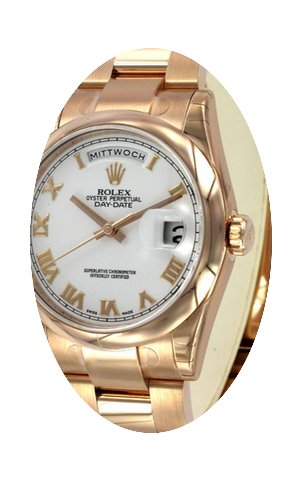 Rolex Day-Date 118205 white roman...