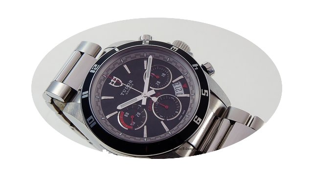 Tudor Grantour Chrono Black dial steel b...