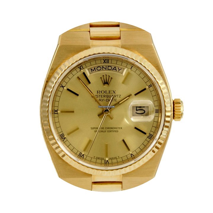 Rolex Mens 18K Oyster Quartz Day-Date - ...