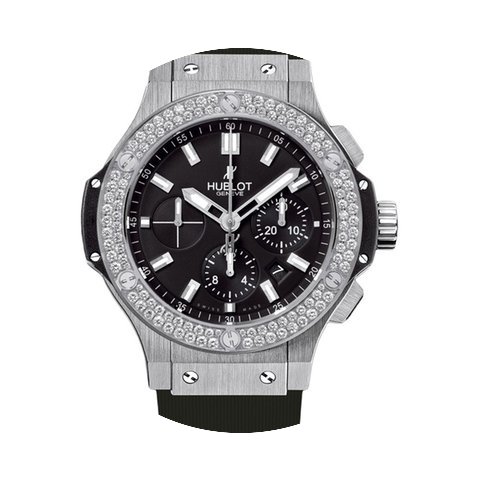 Hublot Big Bang Steel Diamonds Rubber Me...
