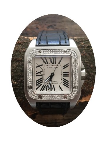 Cartier Santos 100 (diamond bezel)...