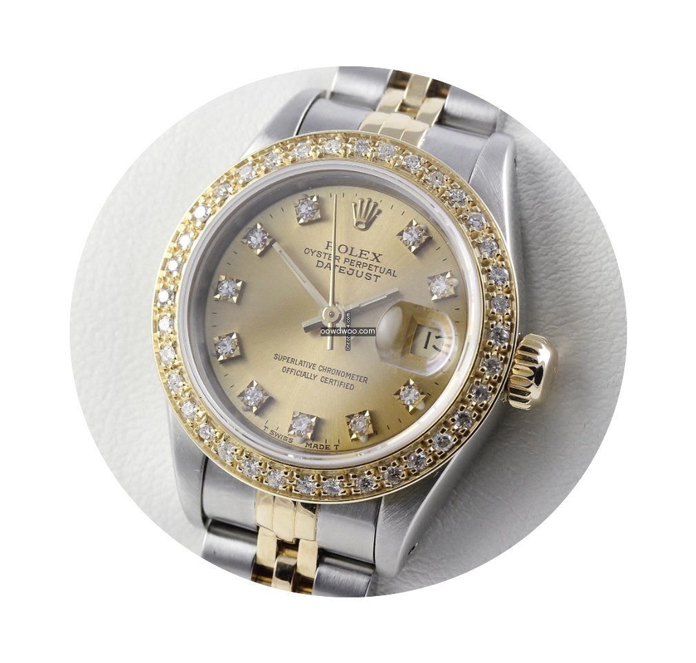 Rolex LADY DATEJUST 26mm STAHL GOLD DIAM...