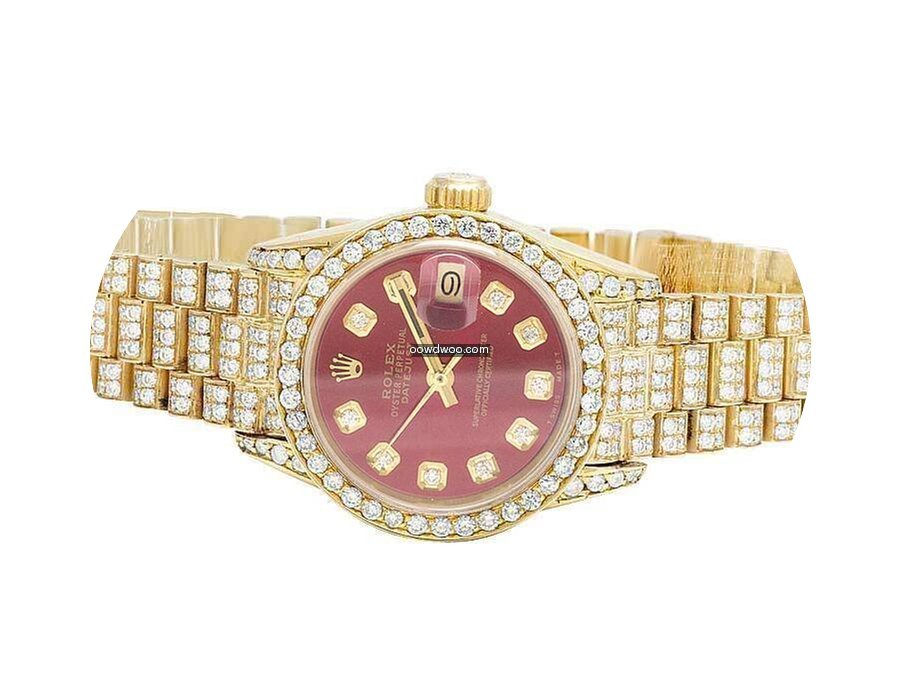 Rolex 18K Yellow Gold 26MM Datejust Red ...