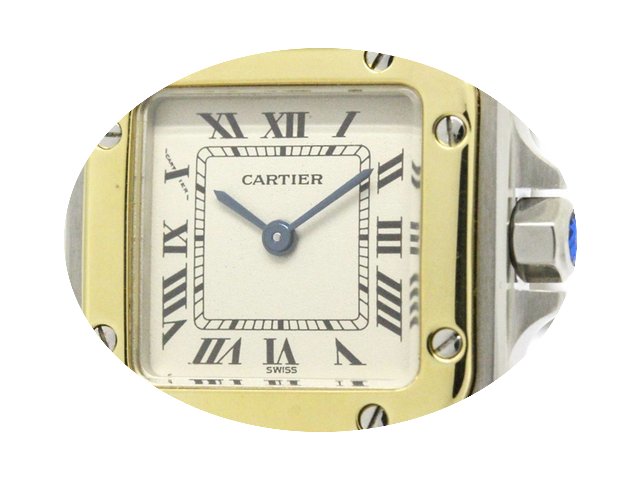 Cartier Santos Galbee 18k Gold Steel Qua...