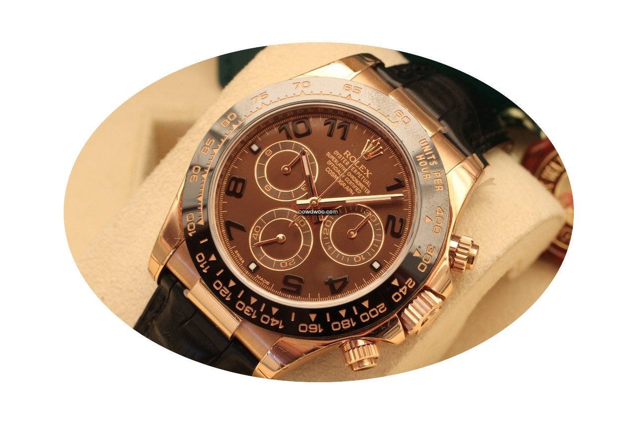 Rolex Daytona chocolate pink gold with s...