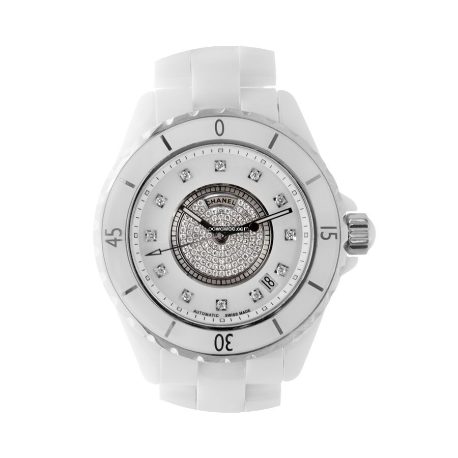 Chanel J12 White Ceramic Diamonds Watch ...
