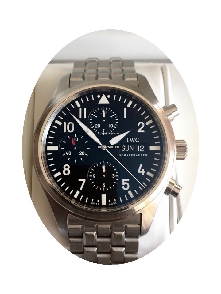 IWC Pilot chronograph Steel Full Set Min...