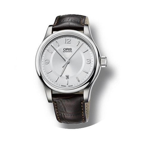 Oris Armbanduhr Leder / silber Classic D...