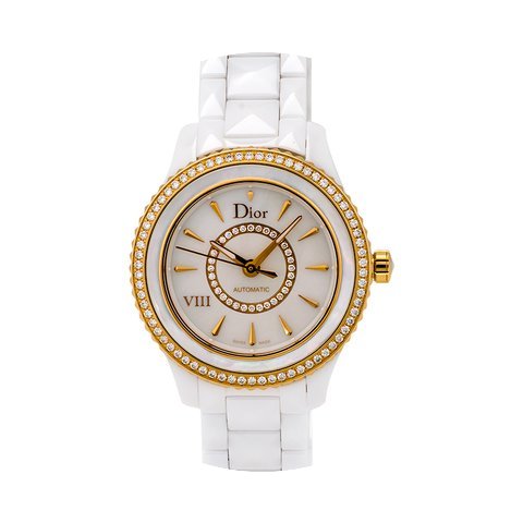 Dior VIII White Ceramic and 18k Rose Dia...