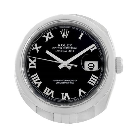 Rolex Datejust Steel Black Roman Dial Me...