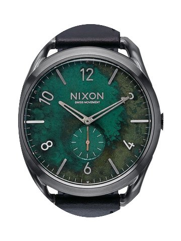 Nixon A465-2069 C45 Leather Gunmetal Gre...