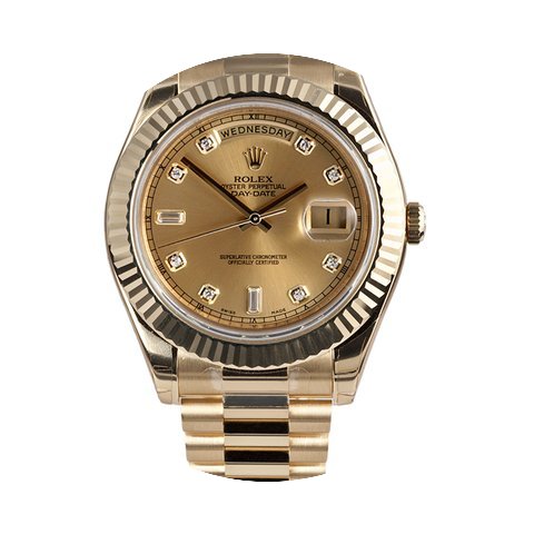 Rolex DAY-DATE II 41mm Yellow Gold Diamo...