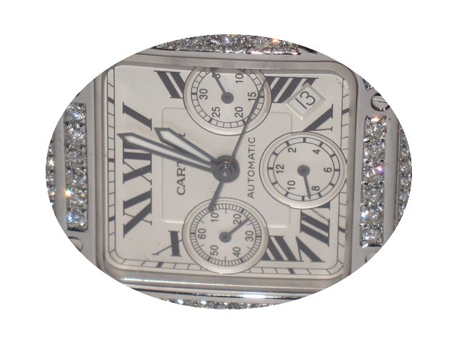 Cartier Santos 100 XL Chronograph Diamon...