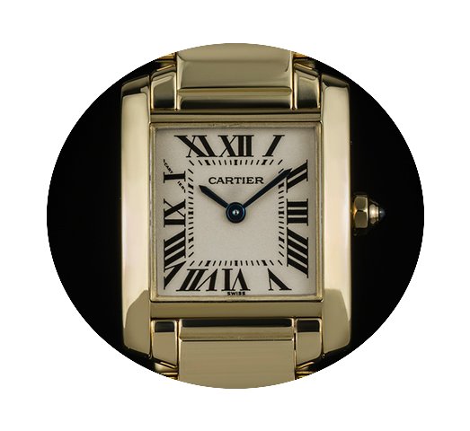 Cartier 18k Y/G Cream Dial Ladies Tank F...