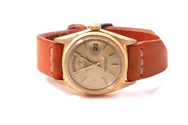 Rolex Mens18K Bark President - Champagne...