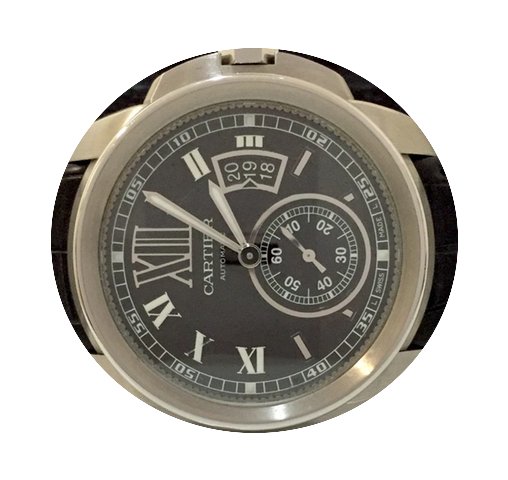 Cartier Calibre Aço Black Dial Pulseira...