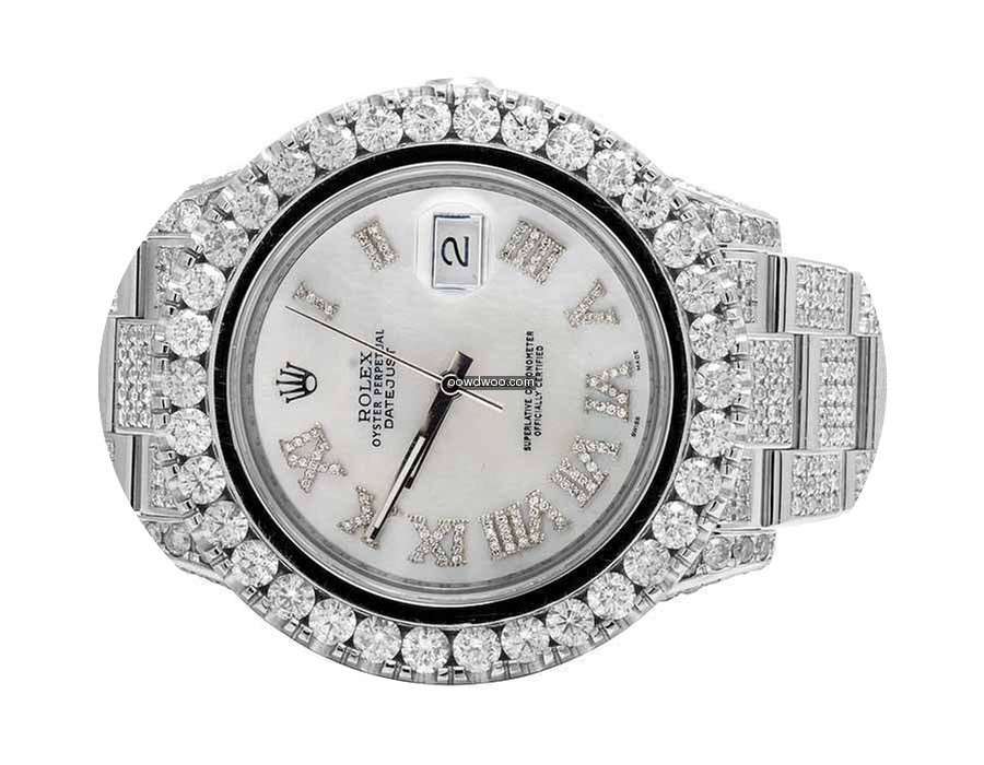 Rolex Mens Rolex Datejust II Full Iced 4...