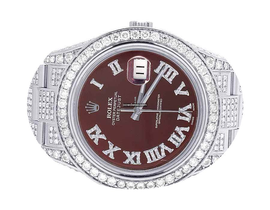 Rolex Mens Rolex Datejust II Full Iced 4...