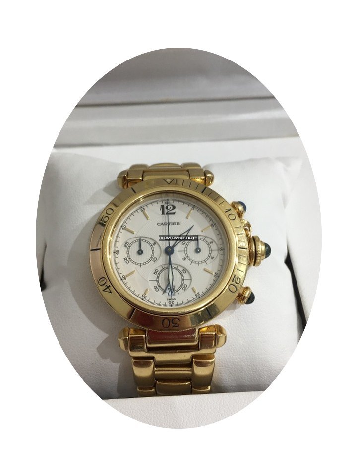Cartier Pasha 18k Yellow Gold Gents Chro...