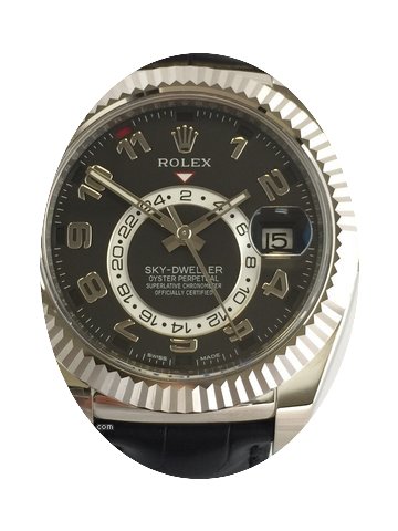 Rolex Sky-Dweller 18 kt Weißgold / Lede...