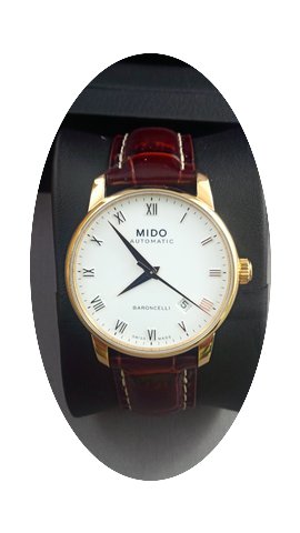 Mido Baroncelli men's automatic rose gol...