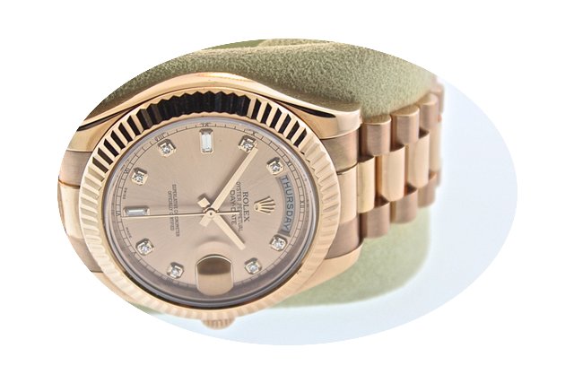Rolex Day-Date Rose Gold 41mm Diamond Di...