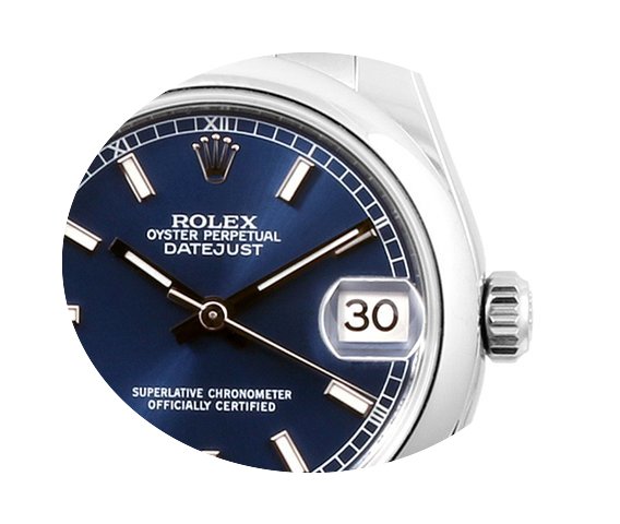 Rolex 31mm SS Midsize Datejust Blue Inde...
