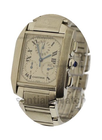 Cartier Tank Francaise Chronoflex in Ste...