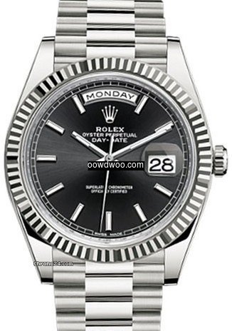 Rolex Day-Date 40 228239-BLKSP Black Ind...