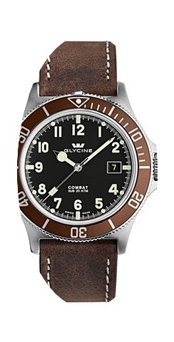 Glycine Combat Sub AUtomatic Leather str...
