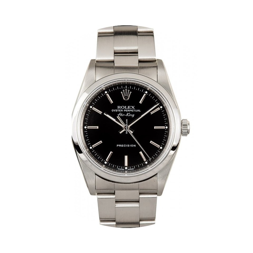 Rolex Air-King 14000M Black Face & Smoot...