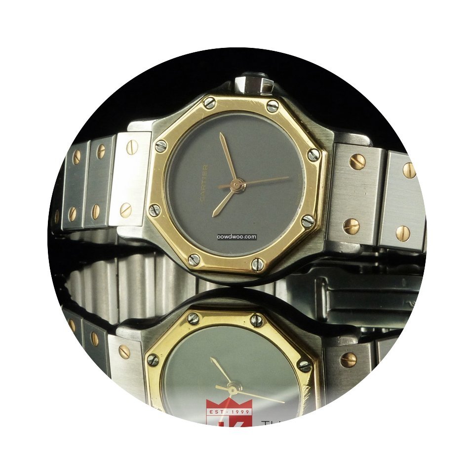 Cartier Santos Octagon Ladys Gold Stahl ...