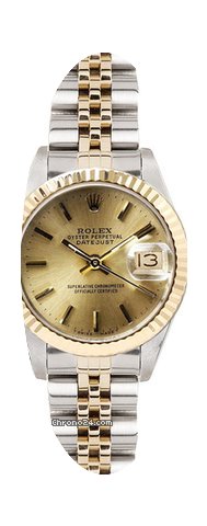 Rolex Women's Datejust Two Tone Fluted C...