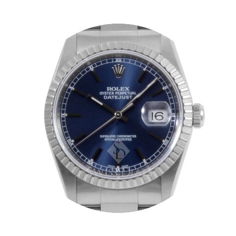 Rolex Datejust Stainless Steel Blue Stic...
