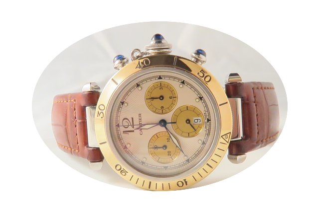 Cartier Pasha Chronograph Steel Gold...