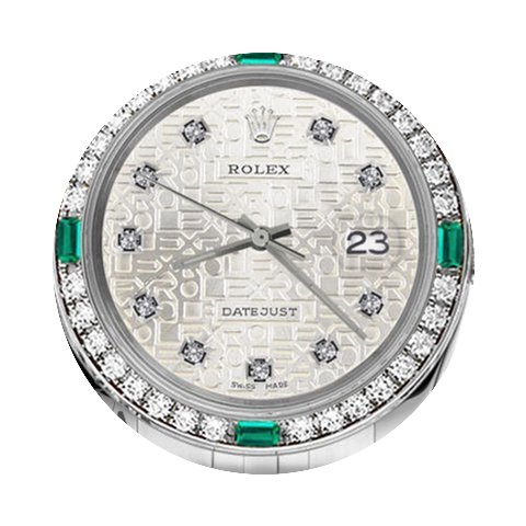 Rolex 36mm Datejust Diamond Dial Emerald...