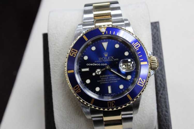  ROLEX-SUBMARINER-16613-BLUE-18K-YELLOW-...