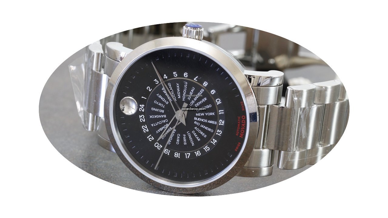 Movado Red Label World Time 24 hour...