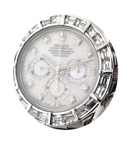 Rolex Daytona 18k White Gold 6.0 CT Bagu...