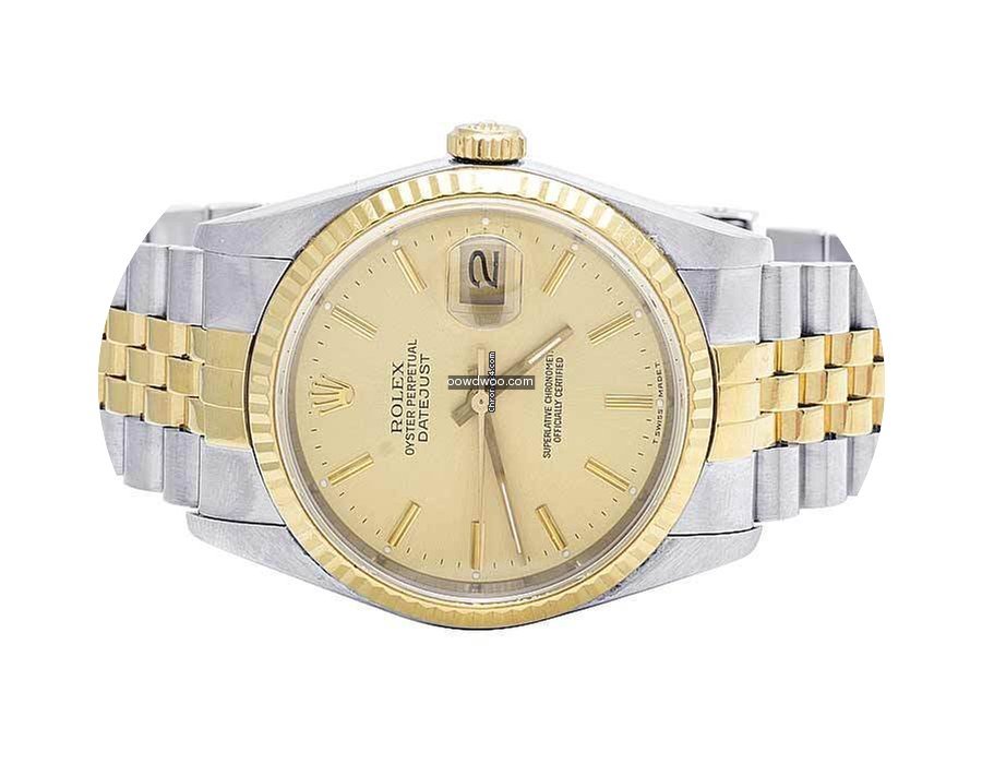 Rolex Datejust 2 Tone 18k Gold 36MM Stai...